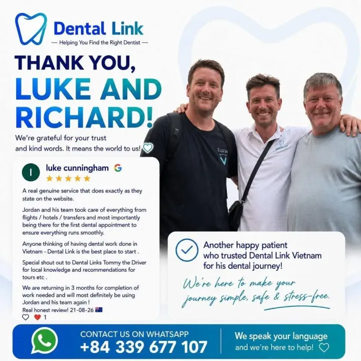 Dental Link card: Luke and Richard with Jordan